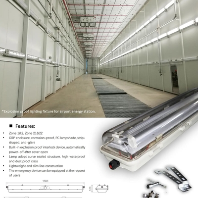 Chiếc đèn huỳnh quang chống nổ công nghiệp được ATEX/IECEx phê duyệt chống ăn mòn, CRI cao, IP66 cho khu vực nguy hiểm