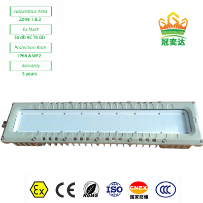 Ánh sáng tuyến tính ATEX IEC IP66 WF2 được đánh giá với đèn LED công nghiệp Đèn biển 90-295V 100Watt