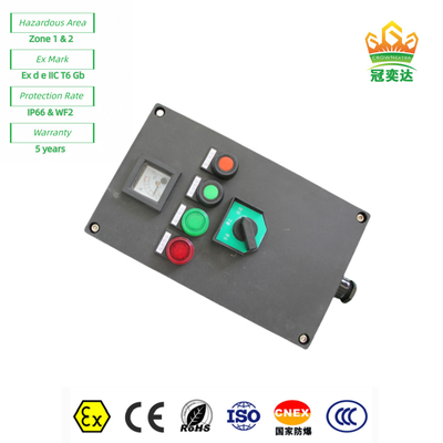 Chất chống cháy Phân panel trạm điều khiển Box Ex e toàn bộ nhựa ((GRP) tùy biến IP66 220v 380V 10A