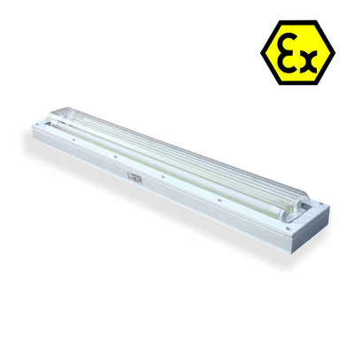 Exproof ATEX Ánh sáng huỳnh quang tuyến tính chống cháy Kháng chống bụi/kháng chống nước cho khu vực nguy hiểm 1 2 Dầu khí 100lm/watt