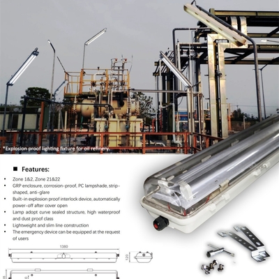 Đèn huỳnh quang chống cháy nổ IP66 với ATEX/IECEx | Gắn trần, tường & thả cho các địa điểm nguy hiểm