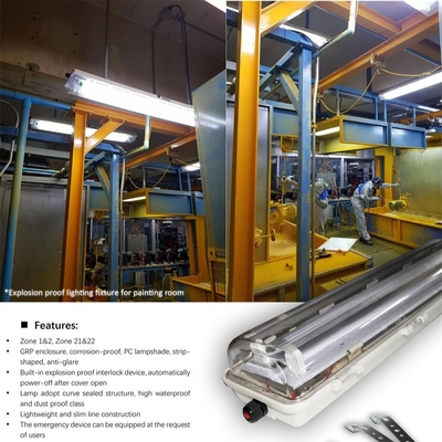 Ánh sáng huỳnh quang ATEX IECEx chống nổ Độ bền cao, góc chùm quang rộng Lý tưởng cho nhà máy hóa dầu và khai thác mỏ